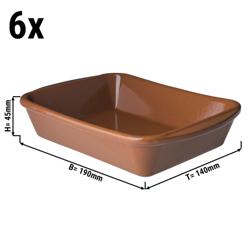 (6 pcs) CLASSICO - Tapas Oven Dish - 180x140x45mm - Brown