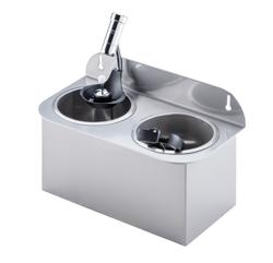 ijsschepspoeler - 312x161x210mm - met geïntegreerde waterstop-automaat & geïntegreerde straalregelaar & terugstroombeveiliging - met geïntegreerde zeefinzet - incl. zeefplaat