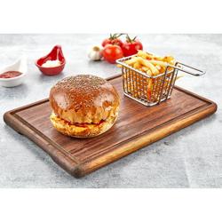 (6 szt.) Deska do serwowania steków - HoReCa - Drewno Iroko - wersja profesjonalna - Prostokątna - 350x250mm - nie do zmywarki