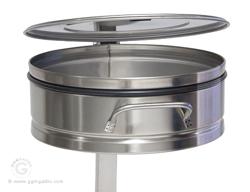 Support sac poubelle - Ø 350 mm - avec pédale au pied - inox