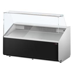 Vitrina de refrigeración - 1568mm - vitrina expositora - 324l - frontal negro (RAL9017) - cristal panorámico