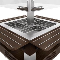 Banco per Buffet | Buffet freddo per insalate DUBLIN - 1700 mm - con piano in vetro inclinato - per 4x GN 1/1