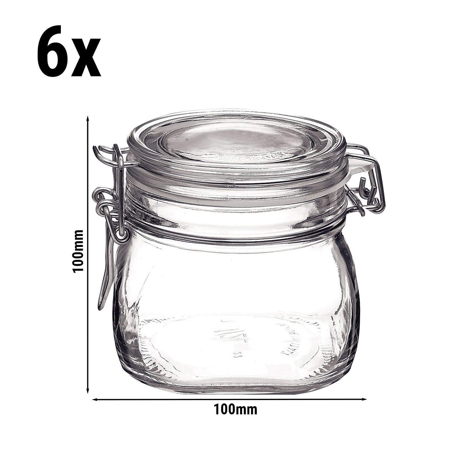 (6 pcs) Bocal hermétique Bormioli Rocco - DUBLIN - 500ml - fermeture à étrier