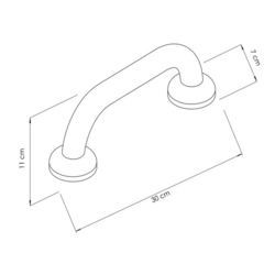 Handgreep - Roestvrij staal - Lengte: 300mm