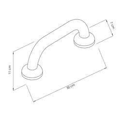 Barre d’appui droite - Acier inoxydable - Longueur: 300mm