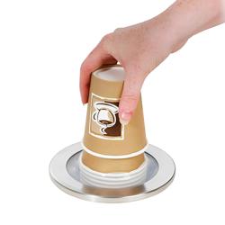 Muggdispenser - Plast (PC), fjädermatad - för inbyggnad