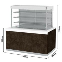 Commercial Countertop Display Fridge PREMIUM – W1400 mm – +4 to +12 °C – Night Blind – 4 shelves