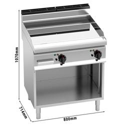 Plancha électrique - plaque acier - 2 zones - 9,6 kW - Lisse - Surface de cuisson : 800x714mm - incl. support