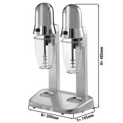 Milkshake mixer PREMIUM - met 2 mengspindels - 2x 550ml - 2x 100W - 1 snelheidsstand