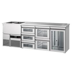 Flessenkoeler PREMIUM - 2500x700mm - 1 glazen deur & 5 laden