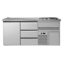 Direct Draw Beer Dispenser / Kegerator PREMIUM PLUS - 1950x700mm - 1 Solid Door & 3 Drawers