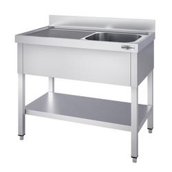Mesa com pia de lavagem com base PREMIUM - 1,0 m - 1 pia à direita C 50 x L 50 x P 30 cm