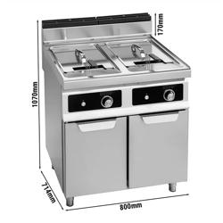 Dubbele elektrische friteuse - 18+18 liter - 27 kW - digitale bediening - met aftapkraan