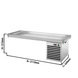 Vasca refrigerata da incasso (drop-in) - 2100mm - +2/+8°C - 6x GN 1/1 - 700W - gruppo incorporato - refrigerazione statica