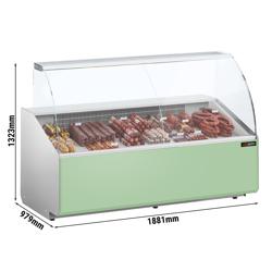 Koeltoonbank - 1881x979mm - 387 liter - front hellgroen - rechte ruit