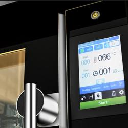 Commercial Bakery Convection Oven with Steamer - with Proofer – 5× EN 600×400 – 300°C – Touchscreen - Black front, Prover 6× EN 600×400, Fixed water connection