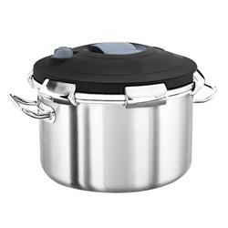 Snelkookpan - RVS - 15 liter - Ø 320mm - Hoogte: 190mm - incl. deksel - met sandwichbodem, geschikt voor inductie, hittebestendige handvaten, snelle warmteverdeling, 4 veiligheidsventielen