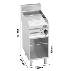 Chapa elétrica - com placa em cromo duro - 4,0 kW - Lisa - Superfície de cozedura: 296x430mm - incl. estrutura de suporte