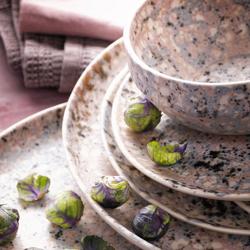 (4 pcs) Dessert Bowl - CONFETTI - Stoneware - Ø 140mm - Pink