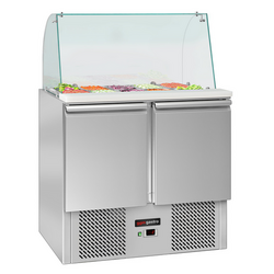 Saladette ECO - 900mm - 2 deuren - met hoge glazen opzetstuk voor 2x GN 1/1 & 3x GN 1/6