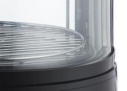 Vetrina pasticceria refrigerata - 73l - 503mm - Doppio vetro - vetro curvo - con 4 ripiani rotanti - LED interni - Nero