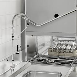 Pass Through Dishwasher - Mechanical Controls - 7.1kW - incl. Inlet Table right, Outlet Table right - with Integral Water Softener - with Detergent & Rinse Aid Dosing Pumps