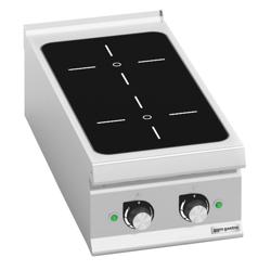Plită profesională cu inducție - seria 900 - 400x900x(H)320 mm - aparat de banc/pentru masă - 10 kW - 2 zone de inducție