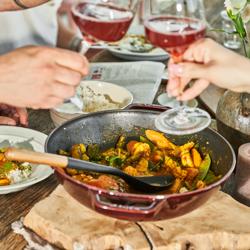STAUB | SPECIALITIES - Wok con coperchio in vetro - Ø 300 mm - Ghisa - Rosso granatina