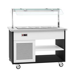 Bufet mobil rece DANZIG - 1,3 x 0,8 m - 3x GN 1/1