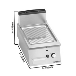 Gas Bratplatte - 6,9 kW - Gerillt
