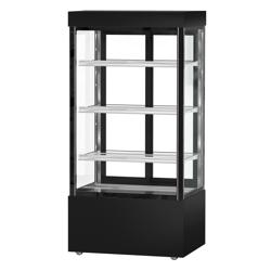 Koel- & Gebaksvitrine MADRID - 1000mm - schuifdeuren - met 3 glazen plateaus - zwart mat