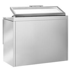 Commercial Saladette Prep Station PREMIUM – 2 Glass Doors – GN 1/1 Pan Well – 900×700 mm – +2 to +10 °C – Plastic top; Glass lid 4×GN1/3