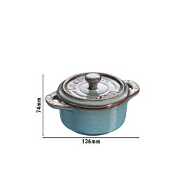 STAUB | CERAMIQUE - طنجرة كوكوت صغيرة - بقطر 100 مم - دائرية - سيراميك - فيروزي عتيق