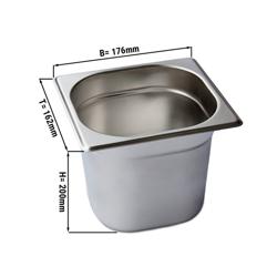 Stainless Steel Gastronorm Pan GN 1/6 - Depth: 199mm