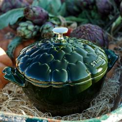 STAUB | Artichoke Cocotte Enamelled Cast Iron Casserole Dish – Ø 220 mm – Basil Green