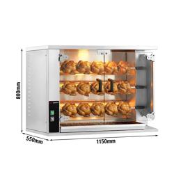 Kycklinggrill - Gas - 14,1kW - med 3 spett för 15 kycklingar