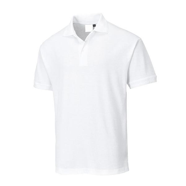 Clearance | Men's Workwear Polo Shirt – White - Short Sleeve - Size XS - 65% Polyester / 35% Cotton
