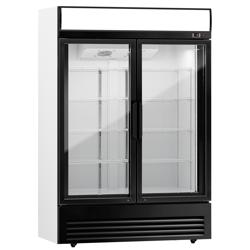 Frigo per bibite - 880 litri - con 2 porte in vetro e display pubblicitario