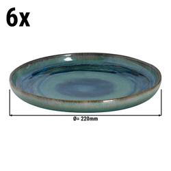 (6 peças) MIAMI - Placa plana - Ø 22 cm - Verde