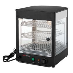 Vetrina calda da banco per rosticceria - 355mm - 0,8 kW - con 3 ripiani - Nero