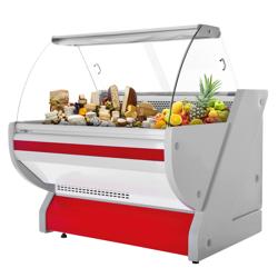 Comptoir vitrine réfrigérée - 990x1150mm - +1/+10°C - Vitre bombée - Éclairage intérieur - 250L