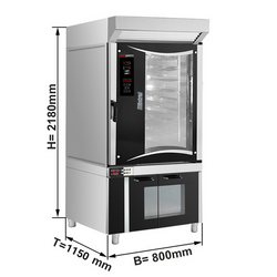 Bakery electric combi steamer - Digital - 10x EN 600x400 - incl. Hood, proofing cabinet & washing system