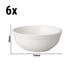 (6 ks) Miska Mammoet Budgetline - Porcelán - 400 ml - čtvercová - 150x150 mm - stohovatelná | vhodná do myčky | vhodná do mikrovlnky - bílá