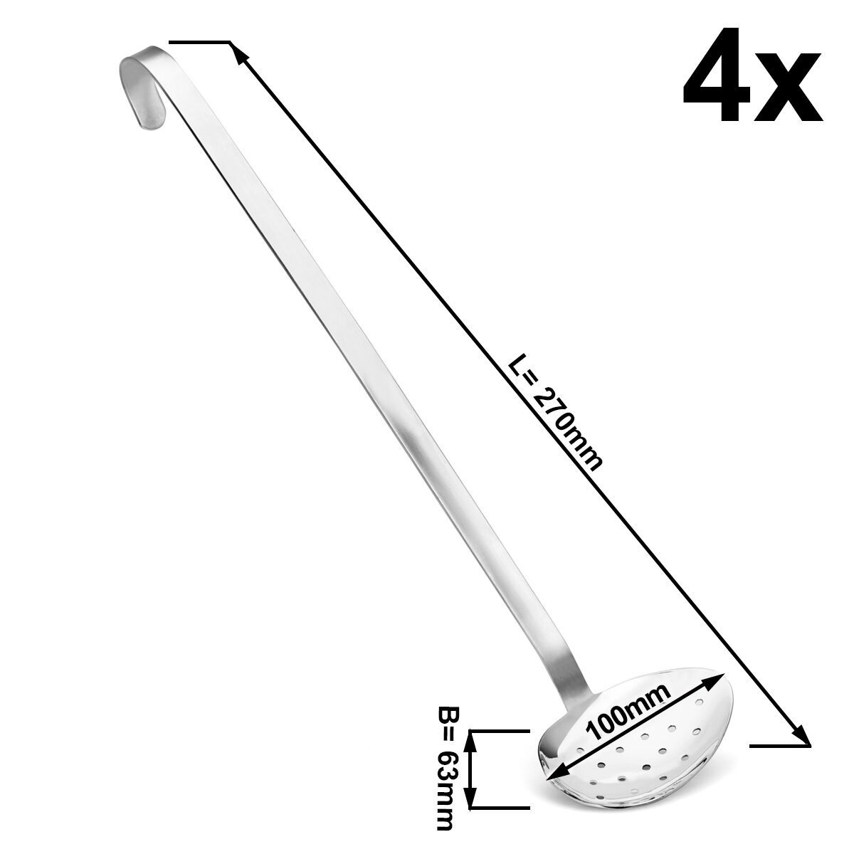 (4 komada) Žlica za umak - Perforirana- Ø 63 mm 