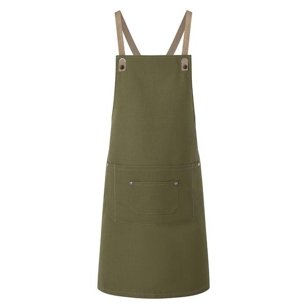 KARLOWSKY | Chef & Barista Bib Apron Urban Nature – Moss Green - 700x850 mm - Cross-back straps