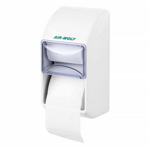 AIR-WOLF | 2 ev tipi rulo için tuvalet kağıdı dispenseri - ABS plastik - Beyaz