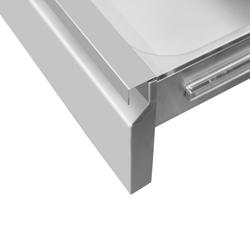 Rozsdamentes acél fiókos munkaszekrény - 2 fiókos - 400x620 mm - GN 1/1 kompatibilis