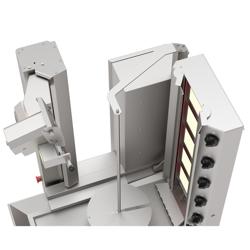 Gas Automatic Doner Kebab Grill - 5 Burner - up to 120kg - 13.3kW - Countertop - incl. 1 skewer & drip tray