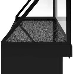 UBERT | Toronto melegentartó pult - 1 300 mm - fekete előlap - fűtött lap