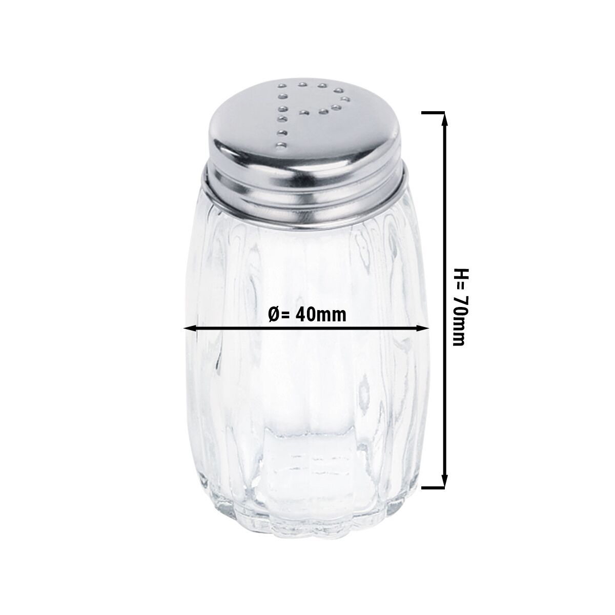 Poivrière - Verre - Ø39mm - Hauteur: 72mm